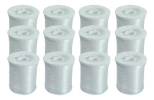 Hilo Nylon Para Costura Invisible 12 Carretes Con 200 M C/u