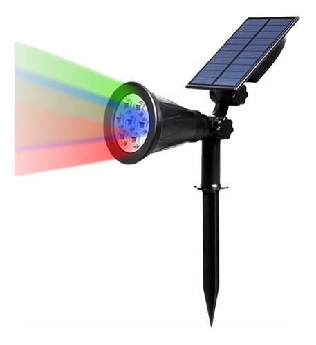 Reflector Solar Led Rgb W Estaca Jard N Pared Exteriores Env O Gratis