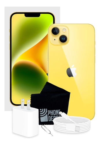Apple iPhone 14 128 Gb Amarillo Esim Con Caja Original Y Batería 100%  (Reacondicionado)