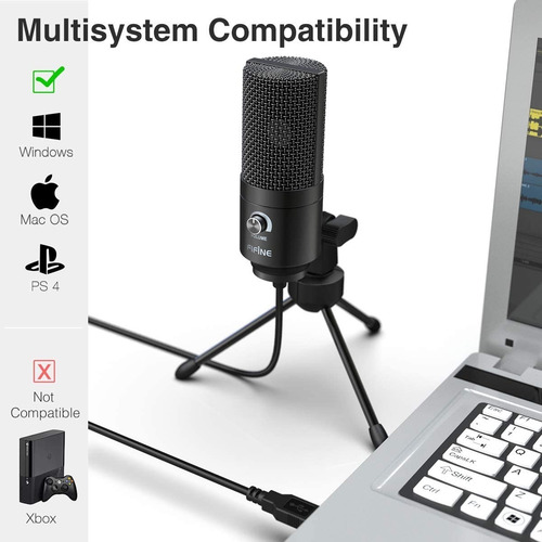Imagen 3 de 8 de Micrófono Con Tripode Fifine K669b Usb Streaming Gaming Y +