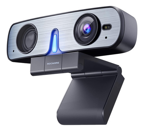 Rocware Rc08 cámara USB 2k 1080p, webcam con parlante y micrófonos, modos horizontal y vertical, autofoco con sensor ToF, alta calidad, 90° H-FoV, ideal conferencias y streaming