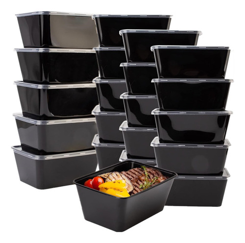 Portátil Recipientes Para Comida Loncheras Reutilizable 50pz