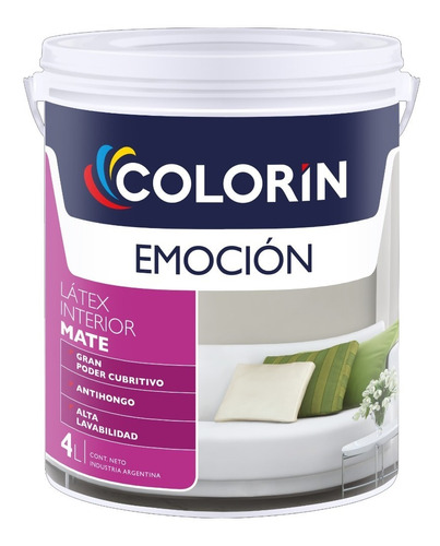 Latex Emocion Lavable Mate Interior 10 Lt Colorin - Iacono