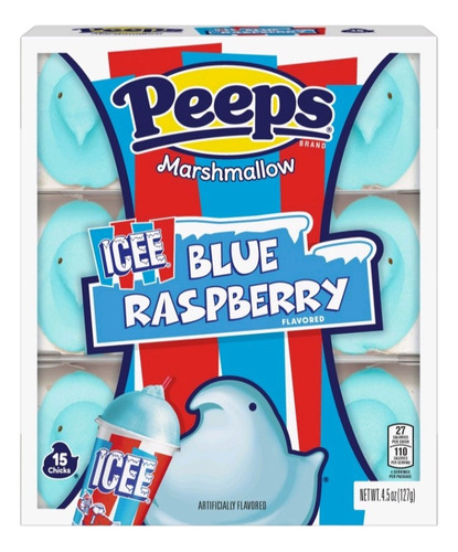 Peeps Marshmallow Icee Blue Raspberry 15 Piezas