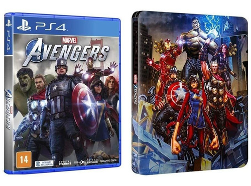 Jogo Marvel Avengers + Steelbook - Ps4 Midia Fisica Novo