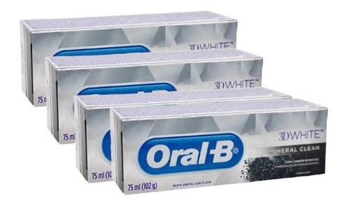 Kit De 4 Pastas Dentales 3d White Mineral Clean Oral B