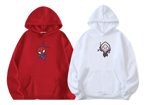 Duo Dos Sudaderas Pareja Hombre Araña Spiderman Bordadas