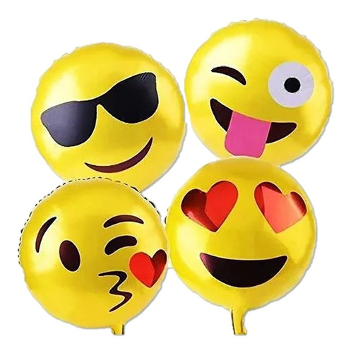 10 Globos Emojis Metalizados 45 Cm