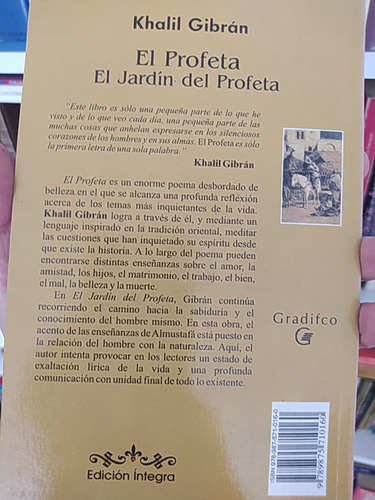 El Profeta El Jardín Del Profeta Khalil Gibrán Gradifco Cole (Reacondicionado)