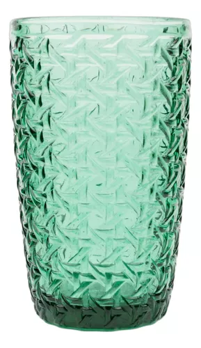 Vasos altos de vidrio coloreado para servicio de bebidas 12 piezas -  Renacimiento
