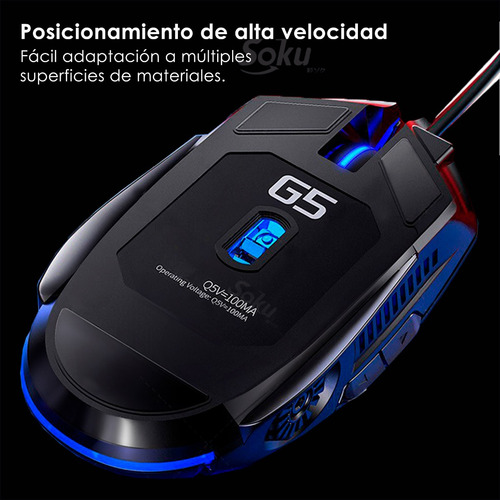 Soku Raton Mouse Alambrico Top Led 6d Gamer Dpi Ajustable
