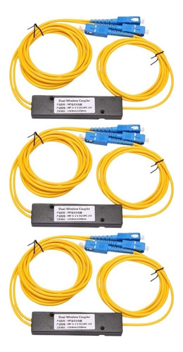 Divisor De Fibra Óptica Monomodo 3x Ftth Sc Upc 1x2 Plc Fbt