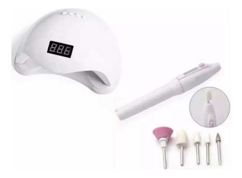 Lampara Led Uv Sun5 48w Uñas Manicure + Mini Torno Uñas