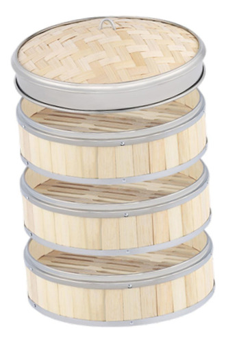 Cesta De Bambú Para Cocinar Al , Vaporera Para 24 Cm