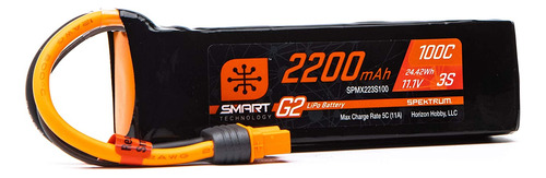 Spektrum 11.1v 2200mah 3s 100c Smart G2 Lipo Batería: Ic3, S