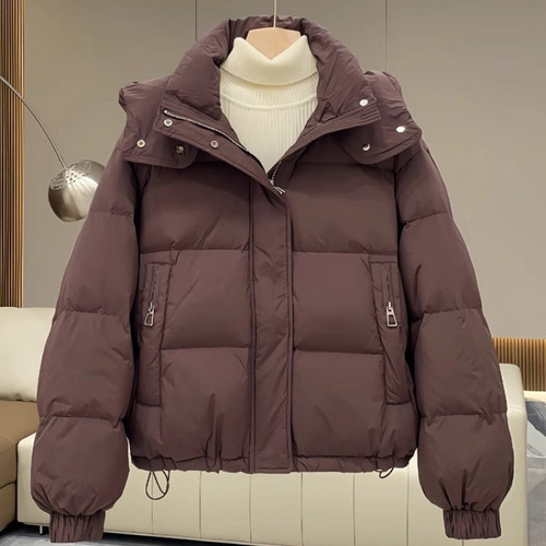 Chaqueta Holgada De Invierno Con Capucha Y Acolchado De Algodón Para Mujer