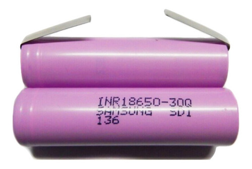 2 Baterias Samsung 30q With Tabs 18650 Con Tira De Nickel