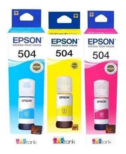Imagen 9 de 10 de Combo X 3 Colores Tinta Epson Original T504 L4150 L4160
