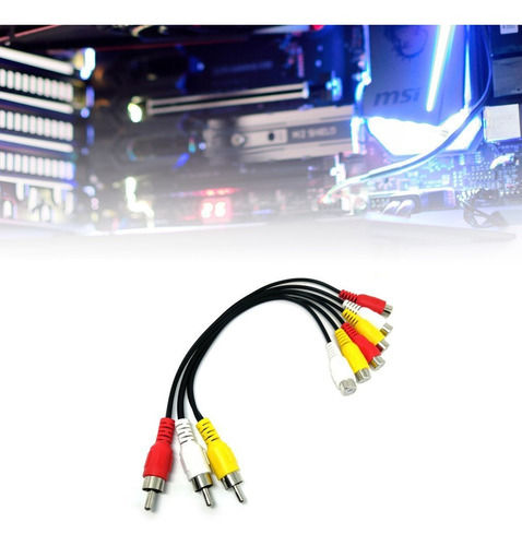 3 Rca Macho A 6 Rca Hembra Divisor De Audio, Vídeo, Av, Tv,