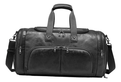 Bolsa Duffle De Couro Pu, Bolsa De Ombro, Preto
