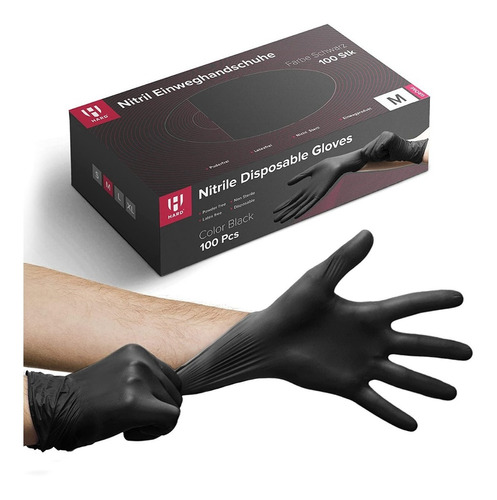 Caja De Guantes De Nitrilo Negro X 100u - Excelente Calidad