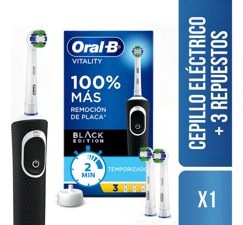 Cepillo Eléctrico Oral-B Mango Vitality Single más 3 repuestos
