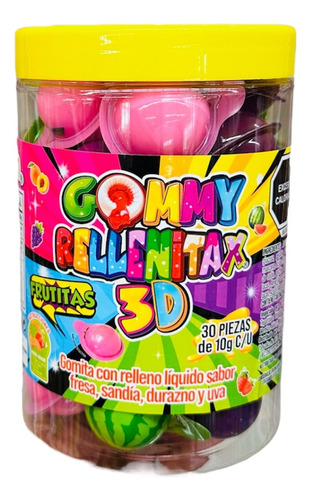 Gommy Rellenitax 3d Frutitas Bote Con 30pz De 10g