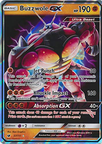 Pokemon Buzzwole-gx - 57/111 - Ultra Raro - Sol Y Luna: 