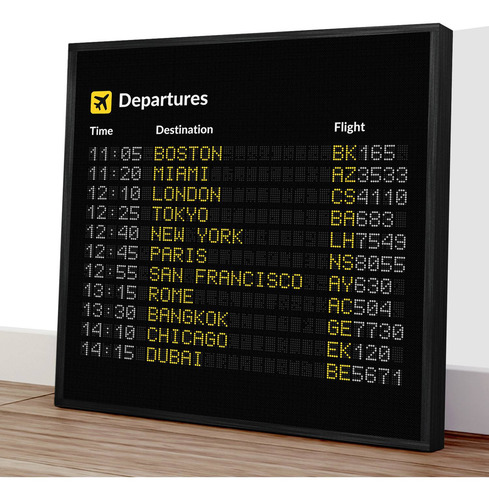 Imagem 3 de 4 de Quadro Decorativo 40x40 - Painel Aeroporto