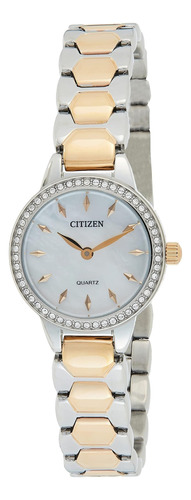 Citizen Reloj De Mujer Con Esfera De Nácar Y Cristal De Cuar