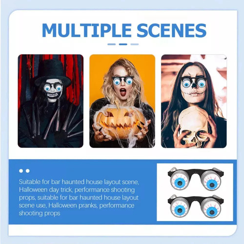 5 Lentes O Gafas De Ojos Pintados Fiesta Broma Disfraz