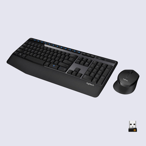 Kit Teclado Y Mouse Inalambrico Logitech Mk345 Color del mouse Negro Color del teclado Negro