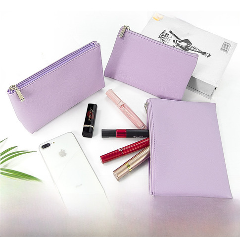 Neceser De Maquillaje Portátil Clutch Pu Alta Calidad