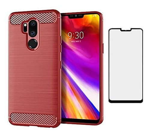 Funda Para LG G7 Thinq Color Rojo Con Protector De Pantalla