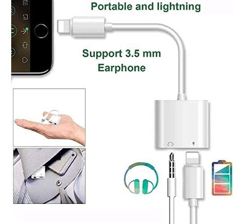 Cable Lightning  in Para iPhone Divisor Audio Auxiliar