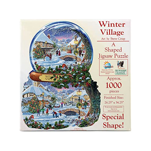 - Winter Village - 1000 Pc Special Shape Jigsaw Puzzle ...