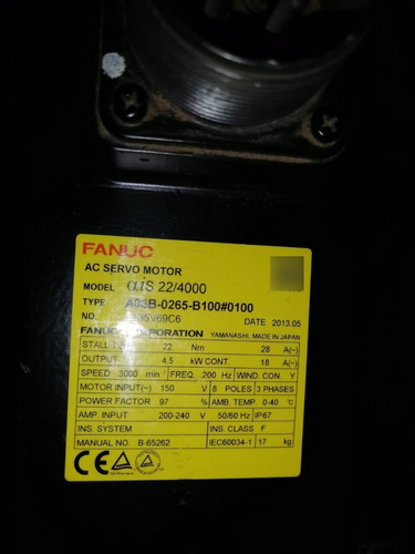 Fanuc Servo Motor A06b-0265-b100 # 0100