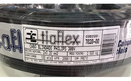 Fio Estéreo Philips Duplo Blindado Tiaflex 2x0,20 10m