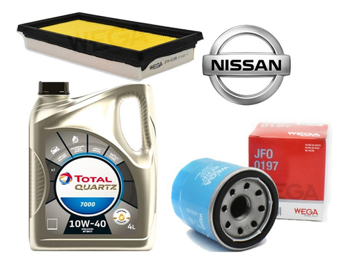 Kit Filtros Nissan March Versa 1.6 + Aceite Total 10w40 4l