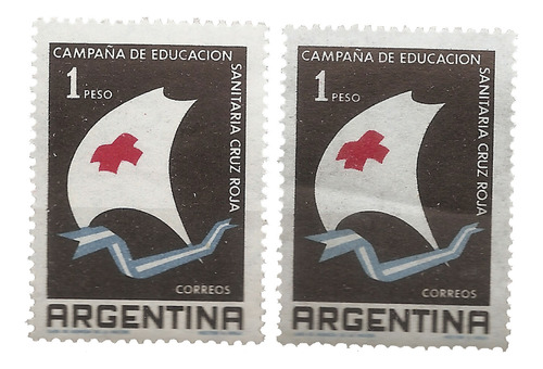 Argentina Gj 1155/a M 601/a Diferente Papel Cruz Roja 