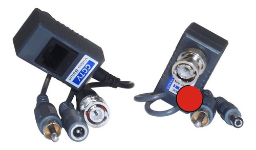 Imagen 1 de 3 de Transceptor Balun Audio Video Y Corriente Por Cable De Red
