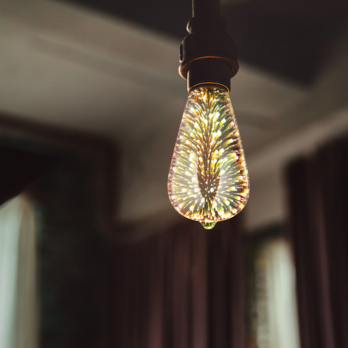 Bombilla Led De Cristal 3d Para Fuegos Artificiales, Decorac