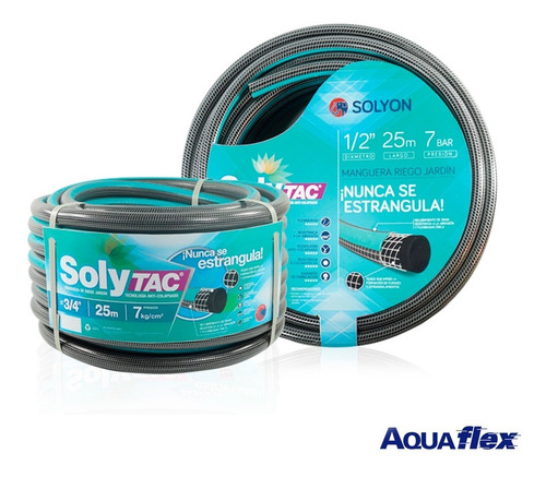 Imagen 3 de 7 de Kit Porta Manguera Riego Manguera 25mts 2123 Aquaflex
