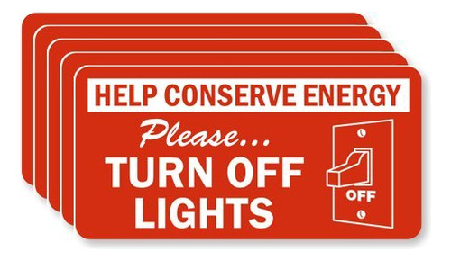 Ayudar Ahorrar Energia: Favor. Turn Off Etiqueta Adhesiva 3 