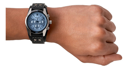 Reloj Caballero Fossil Ch2564 De Piel Negro