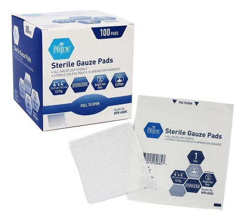 Medpride 4 X 4 Sterile Gauze Pads For Wound Dressing| 100-pa