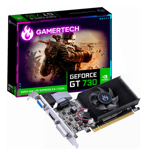 Placa De Vídeo Nvidia Gamertech Geforce Gt 730 128 Bits 4gb