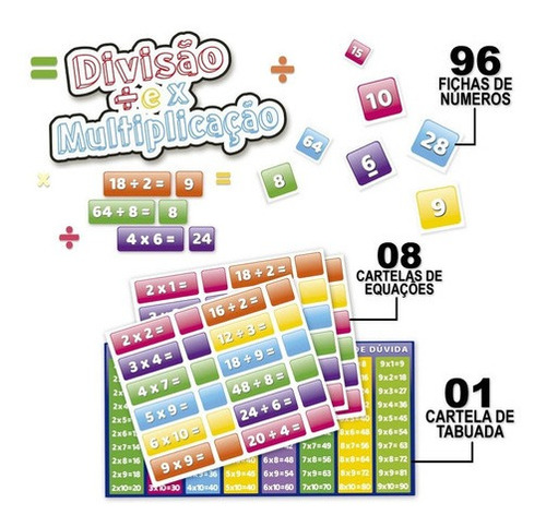 Imagem 7 de 8 de Brinquedo Jogo Escolar Ensina Divisão E Multiplicação Educaç