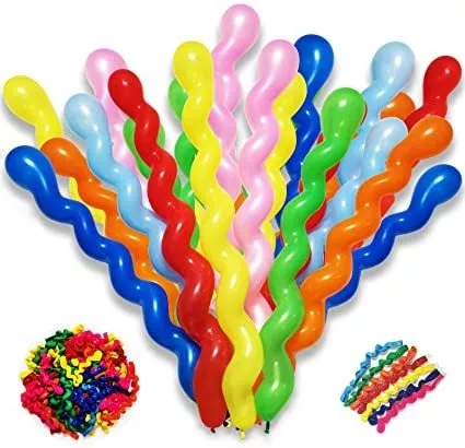 Globos Largos Espiralados Ondulados X 40 U