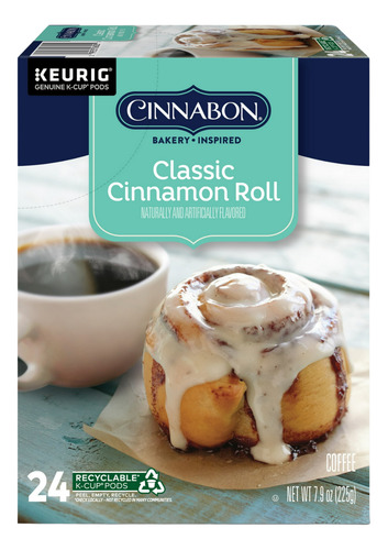 Cápsulas Café Cinnabon Classic Cinnamon Roll, 24 K-cups